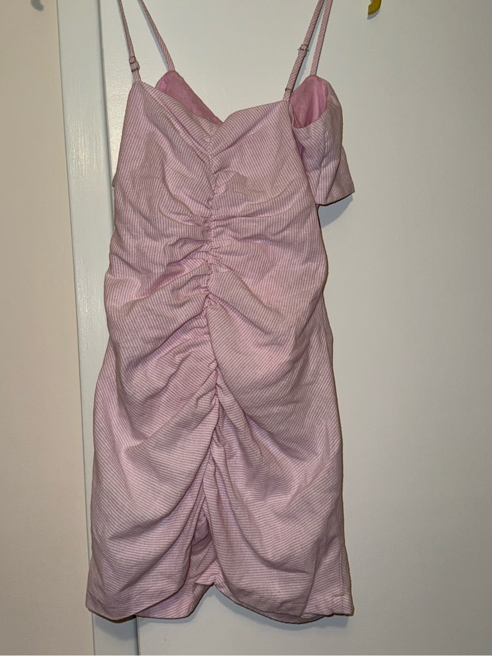 superdown Light Pink Ruched Tie-Front Mini Dress - Picture 3 of 5